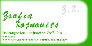 zsofia kojnovits business card